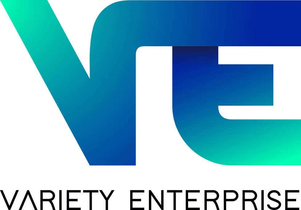 Logo of Variety Enterprise featuring a modern design with bold typography and vibrant colors.